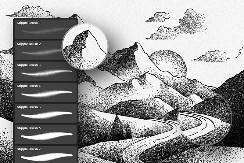 噪点阴影纹理PS+Procreate笔刷 , sucaiwan.com