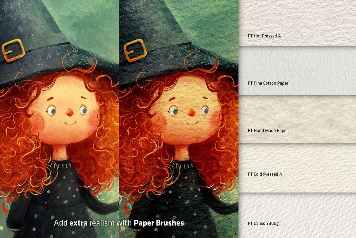 30+水彩绘本插画Procreate笔刷套装 , sucaiwan.com