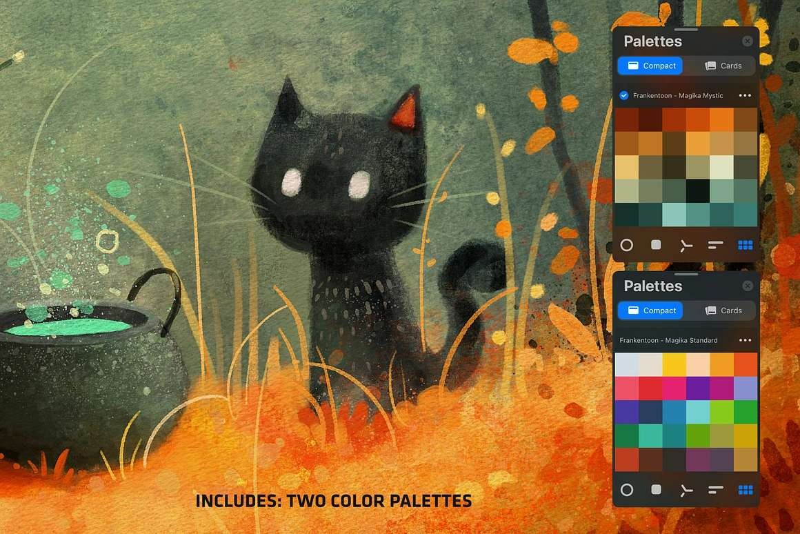 30+水彩绘本插画Procreate笔刷套装 , sucaiwan.com