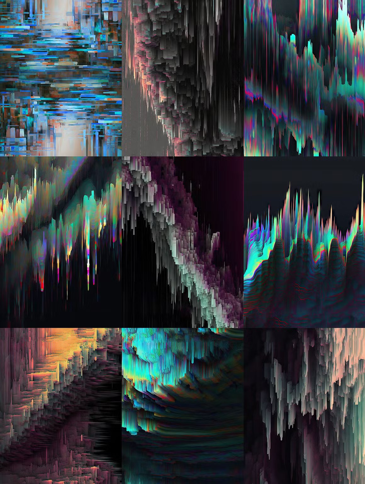 未来VHS故障扭曲电音迷幻抽象位移无信号西方天使雕塑雕像PNG设计素材 Glitch Sculptures Collection 图片素材 sucaiwan.com