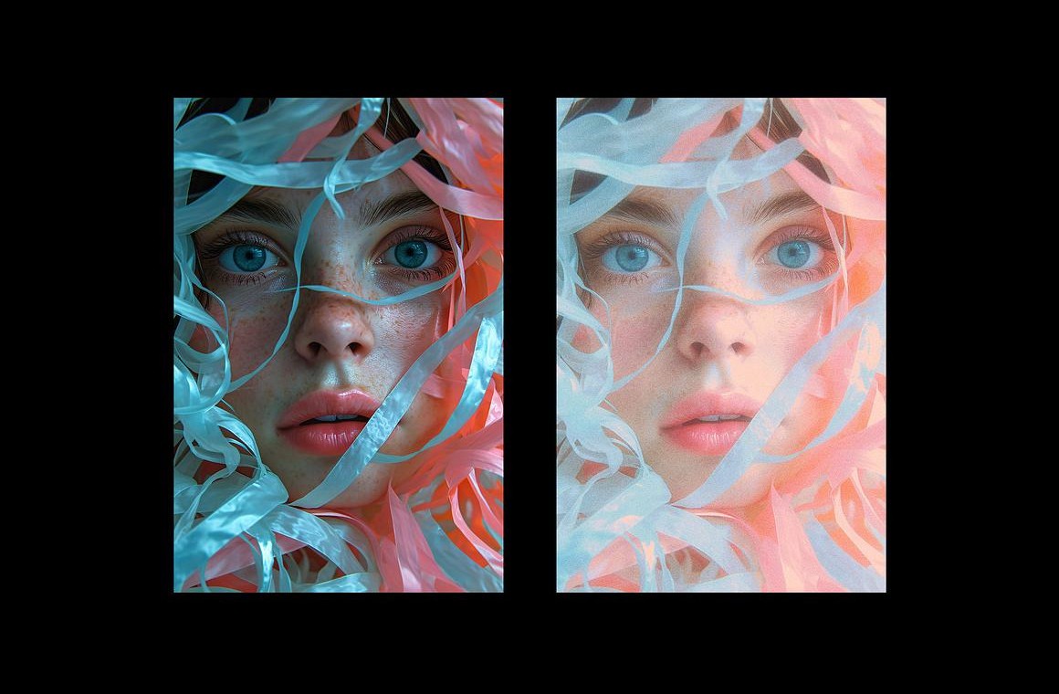 复古颗粒胶片电影艺术朦胧迷幻Y2K图片叠加滤镜PSD特效样机 Soft Photo Effect 插件预设 sucaiwan.com