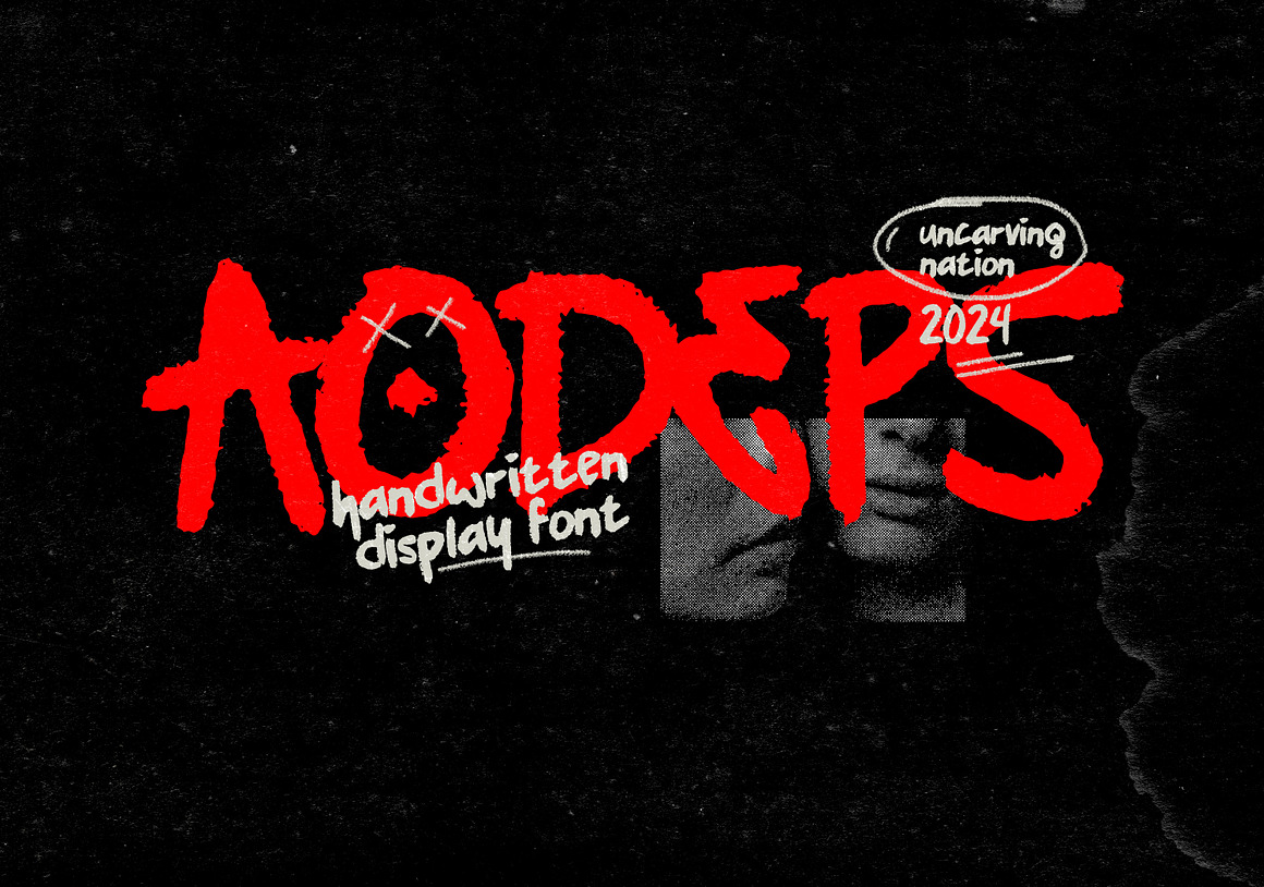 英文字体:前卫邋遢氛围美感街头文化潦草毛边手写字体 Aodeps — Display Font , 第1张-素材湾丨精选海外优质设计素材资源 英文字体:前卫邋遢氛围美感街头文化潦草毛边手写字体 Aodeps — Display Font , sucaiwan.com