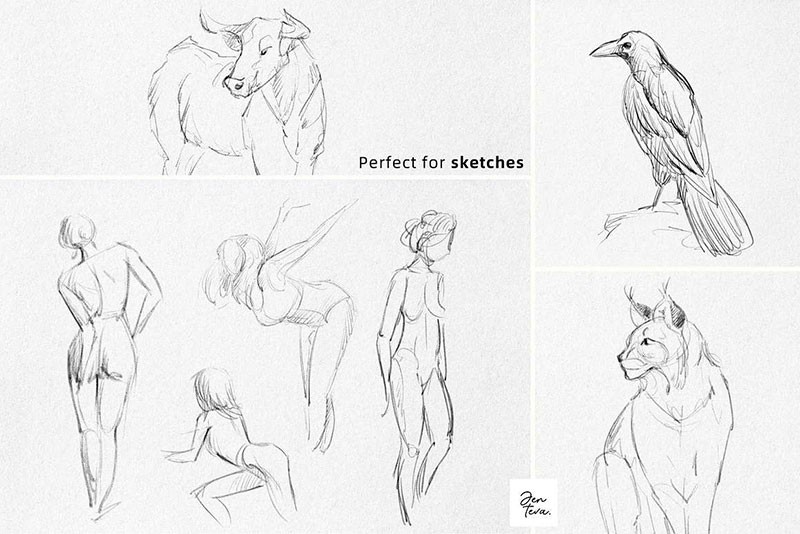 超写实！素描专用铅笔效果PS笔刷 , sucaiwan.com