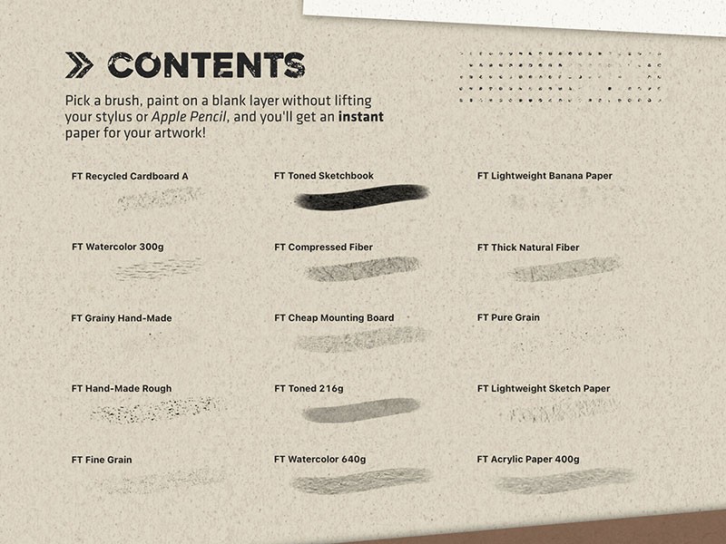 Procreate无缝纸张纹理笔刷 , sucaiwan.com