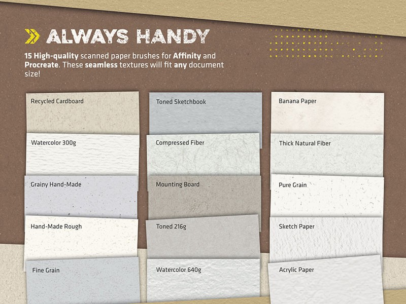 Procreate无缝纸张纹理笔刷 , sucaiwan.com