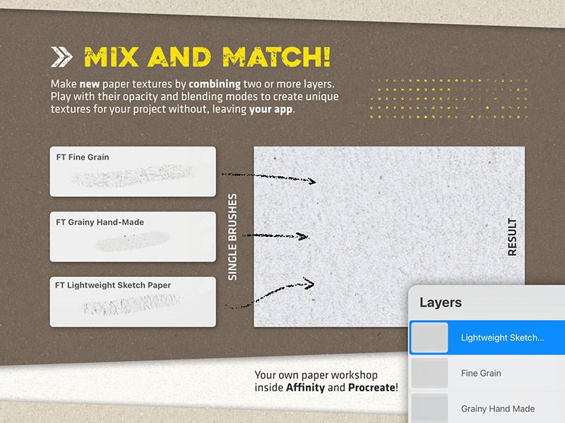 Procreate无缝纸张纹理笔刷 , sucaiwan.com
