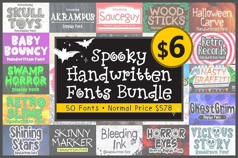 50款万圣节主题字体合集 设计素材 sucaiwan.com