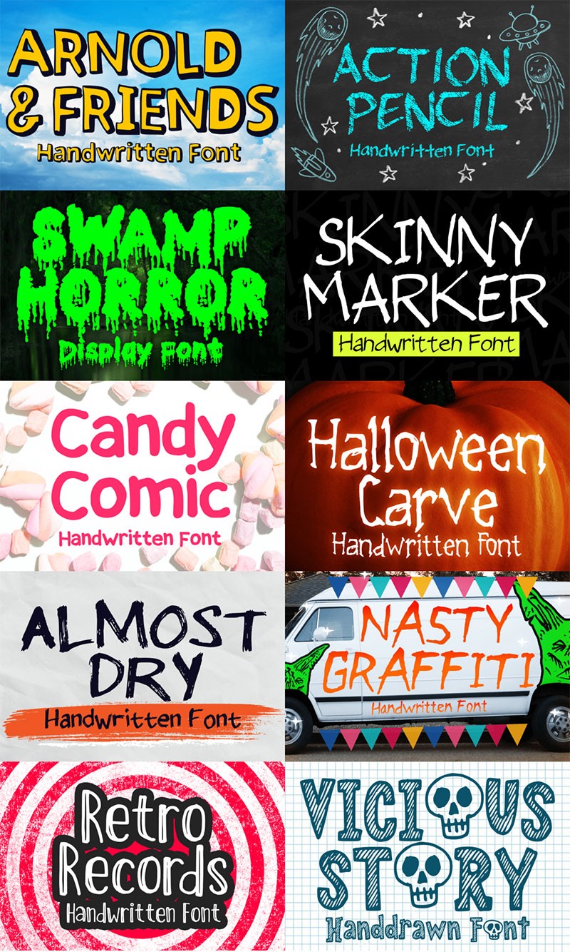 50款万圣节主题字体合集 设计素材 sucaiwan.com