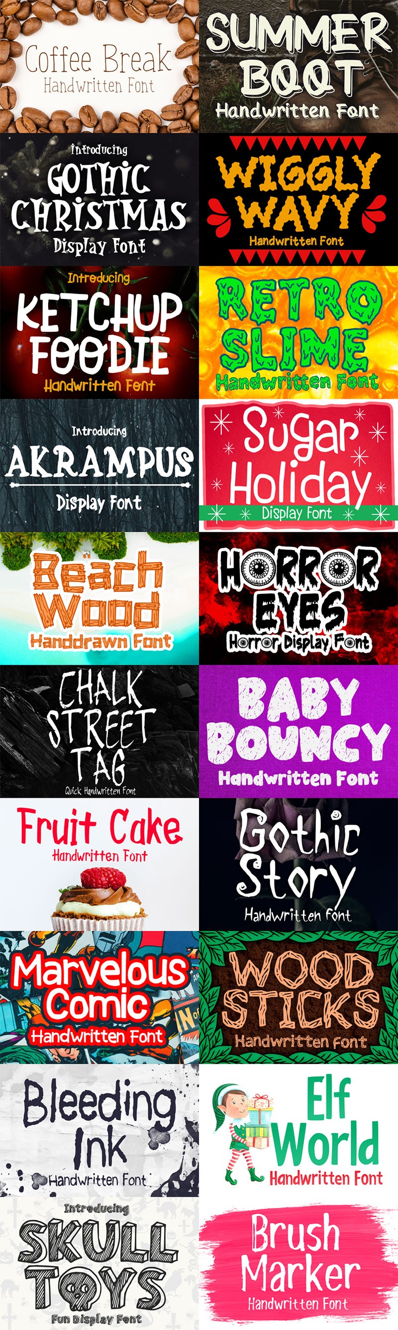 50款万圣节主题字体合集 设计素材 sucaiwan.com