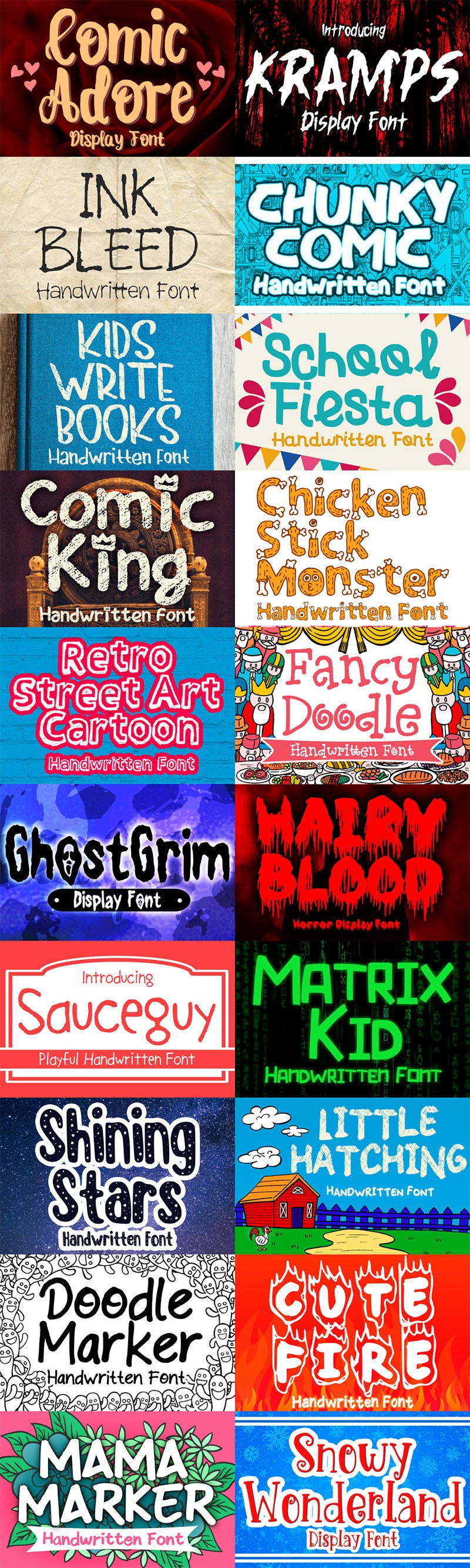 50款万圣节主题字体合集 设计素材 sucaiwan.com