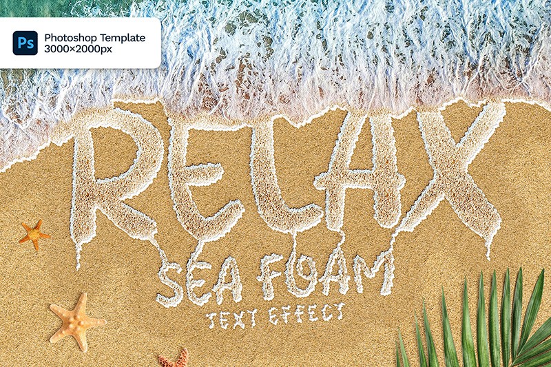 沙滩海滩文字效果图层样式PSD , sucaiwan.com