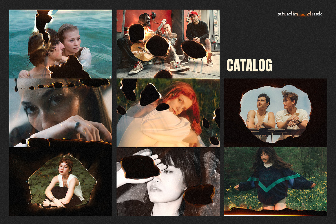 复古真实胶片燃烧灼烧纹理叠加照片效果PS特效滤镜样机模板 Burn Photo Effects 插件预设 sucaiwan.com