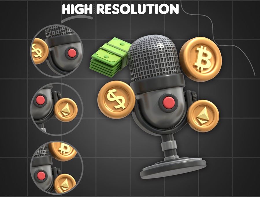 20款高级音乐赛事新闻播音演讲话筒耳机3D图标设计PNG/OBJ/FBX格式素材 3D Icon Podcast 图标素材 第3张-素材湾丨精选海外优质设计素材资源 20款高级音乐赛事新闻播音演讲话筒耳机3D图标设计PNG/OBJ/FBX格式素材 3D Icon Podcast 图标素材 sucaiwan.com