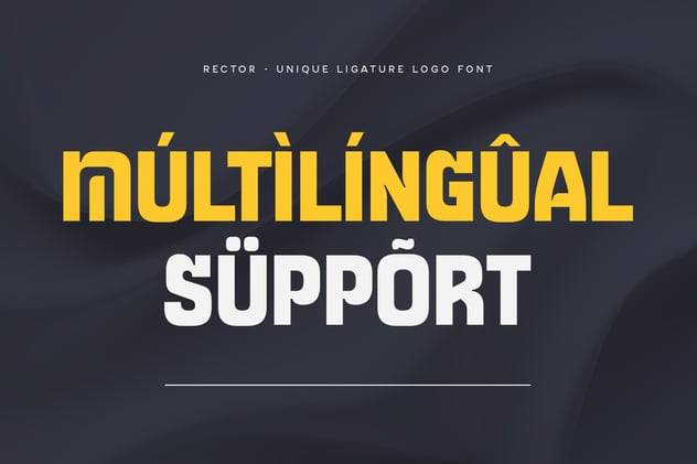 未来时尚科技品牌游戏徽标设计无衬线英文字体安装包 Rector – Unique Ligature Sci-fi Futuristic Font 设计素材 sucaiwan.com