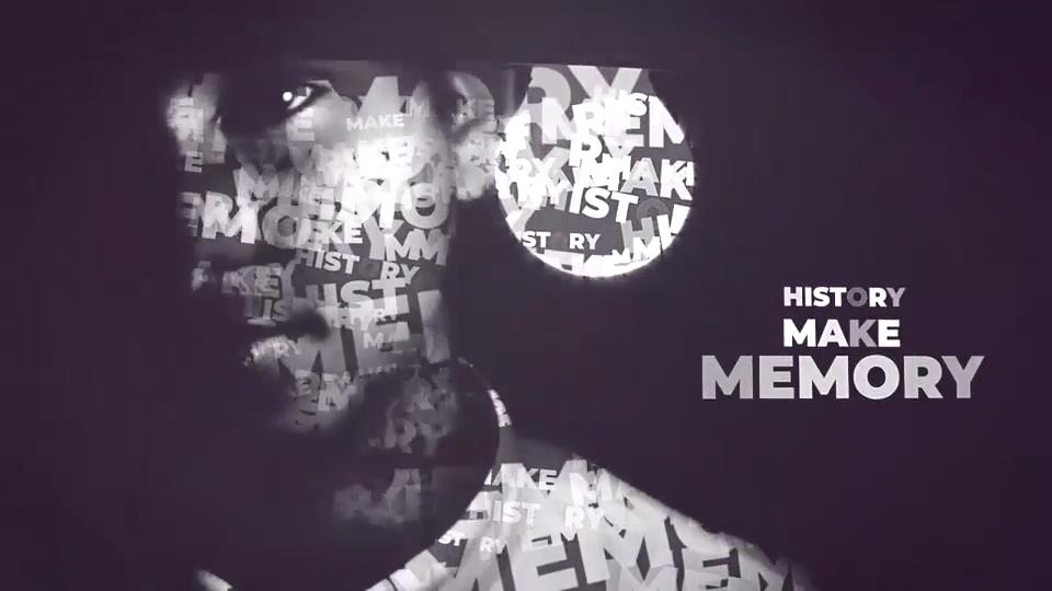 AE/PR/FCPX模板：黑白艺术品3d人物肖像投影文字云汇聚效果开场片头 , sucaiwan.com