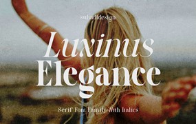 英文字体:奢华美学现代优雅精致标题排版衬线杂志品牌海报封面字体 Luxinus Elegance Serif Family With Italic Font