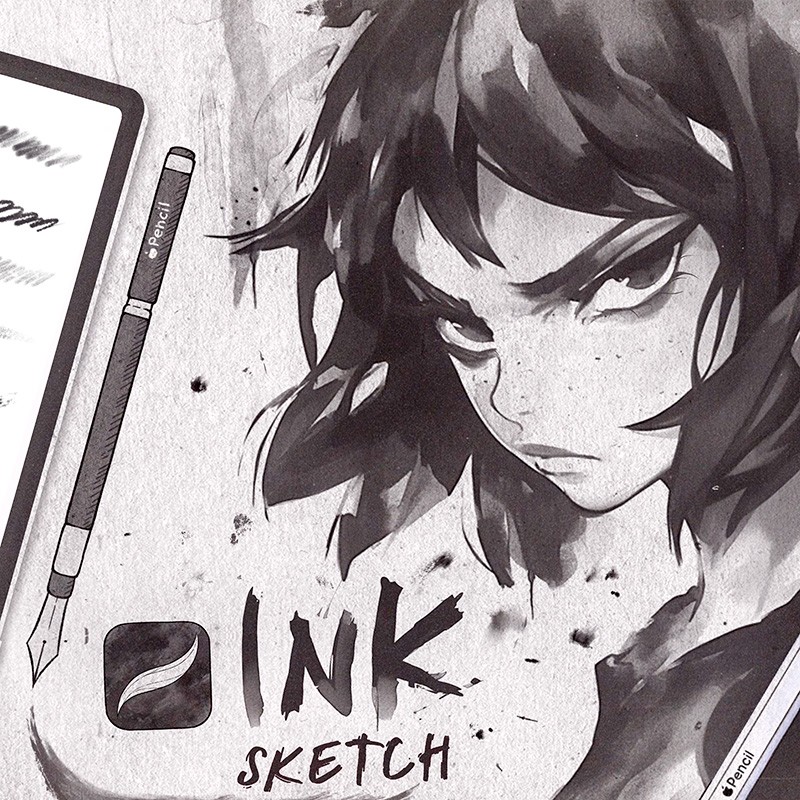 100+Procreate漫画蘸水笔刷 , sucaiwan.com