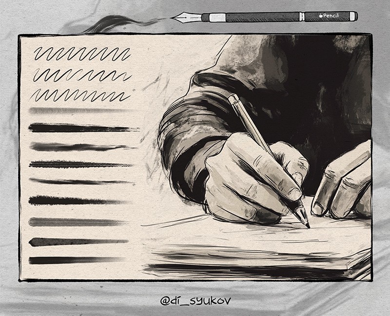 100+Procreate漫画蘸水笔刷 , sucaiwan.com