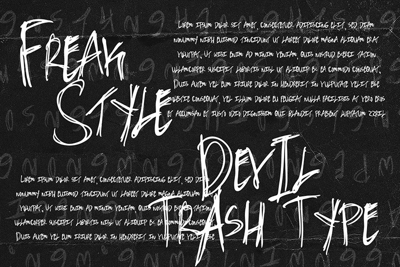 Absurd Trash 涂鸦手写英文字体，免费可商用 , sucaiwan.com