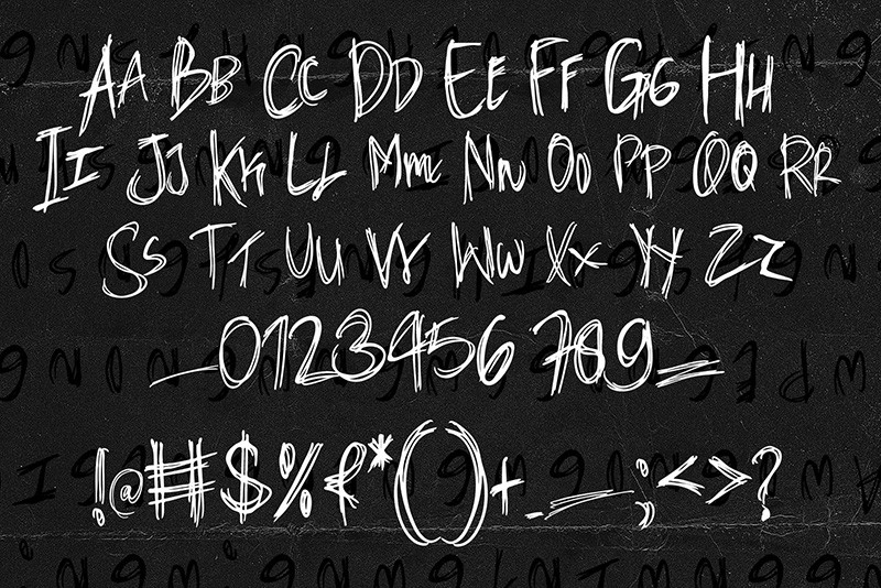 Absurd Trash 涂鸦手写英文字体，免费可商用 , sucaiwan.com