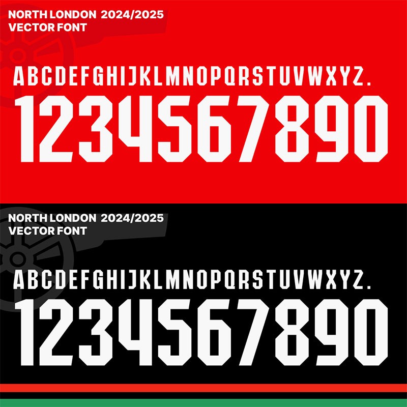 阿森纳 2024-2025 球衣字体下载 , sucaiwan.com