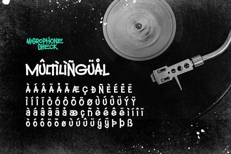 Microphone Check 潮流英文涂鸦字体 , sucaiwan.com