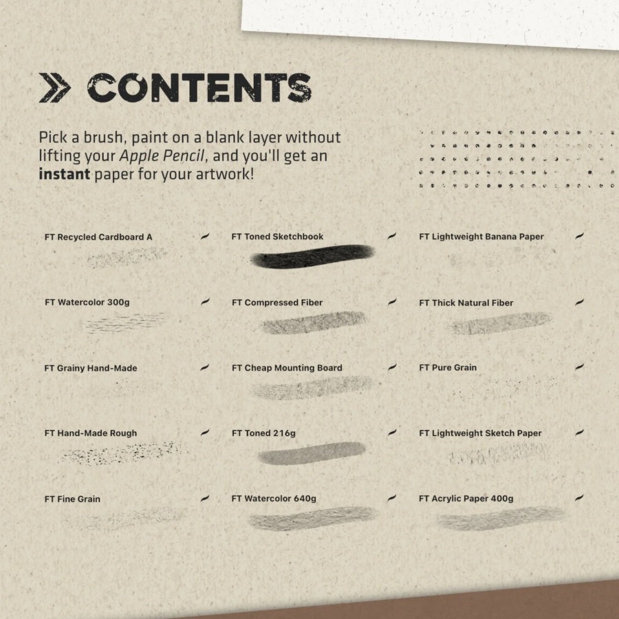 15款真实无缝隙纸张背景纹理模拟艺术绘画Procreate笔刷画笔设计素材 Paper Block Brush Pack for Procreate 笔刷资源 sucaiwan.com