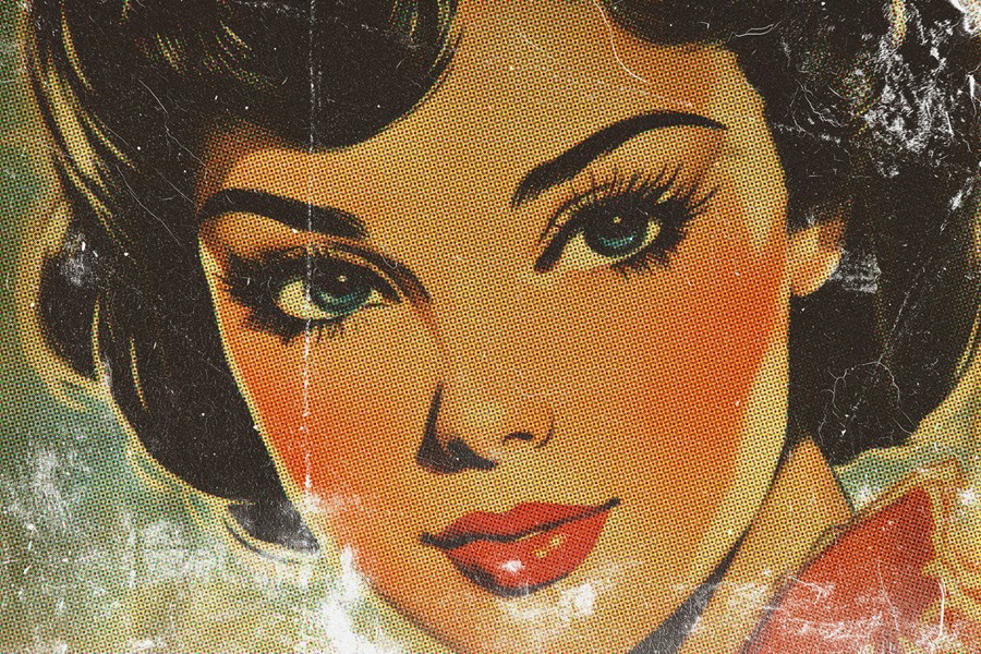 复古半色调Riso打印漫画照片效果PS特效滤镜样机 Retro Comic Photo Effect 插件预设 sucaiwan.com