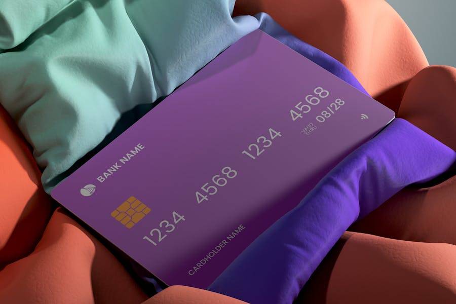 5款时尚创意信用卡银行卡会员卡设计效果图PS智能贴图样机素材 Credit Card Mockup 样机素材 sucaiwan.com