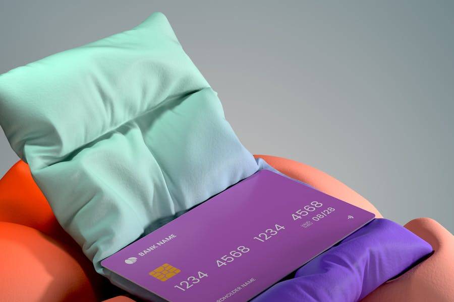 5款时尚创意信用卡银行卡会员卡设计效果图PS智能贴图样机素材 Credit Card Mockup 样机素材 sucaiwan.com