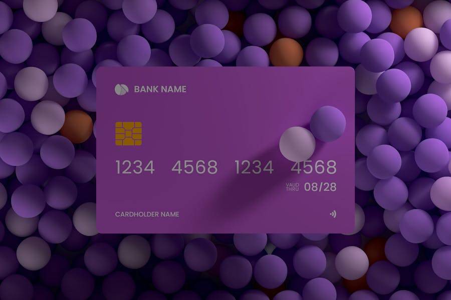 5款时尚创意信用卡银行卡会员卡设计效果图PS智能贴图样机素材 Credit Card Mockup 样机素材 sucaiwan.com