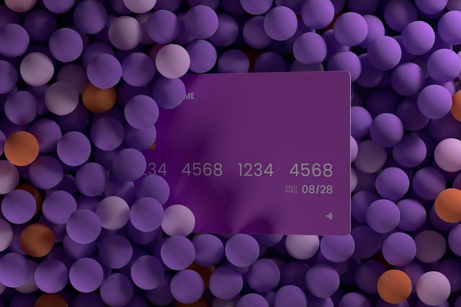 5款时尚创意信用卡银行卡会员卡设计效果图PS智能贴图样机素材 Credit Card Mockup 样机素材 sucaiwan.com