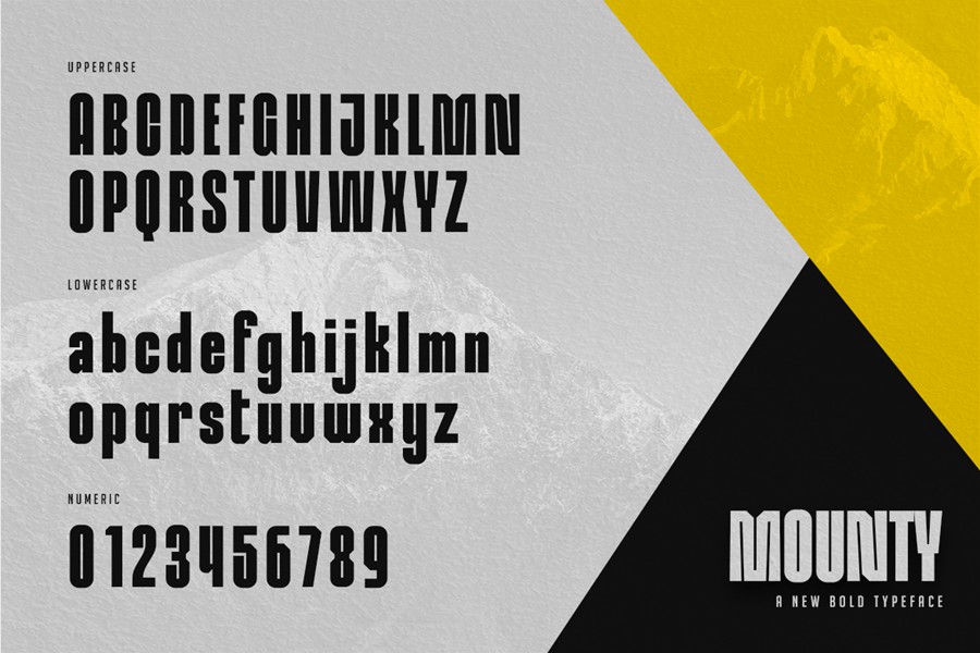 时尚品牌海报徽标设计无衬线英文字体安装包 Mounty – New Bold Typeface 设计素材 sucaiwan.com