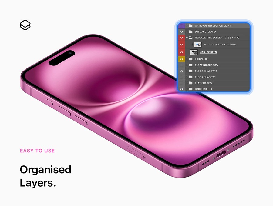 24款苹果iPhone 16手机UI界面设计展示效果图PS贴图样机模板素材 iPhone 16 – 24 Mockups Scenes 样机素材 sucaiwan.com