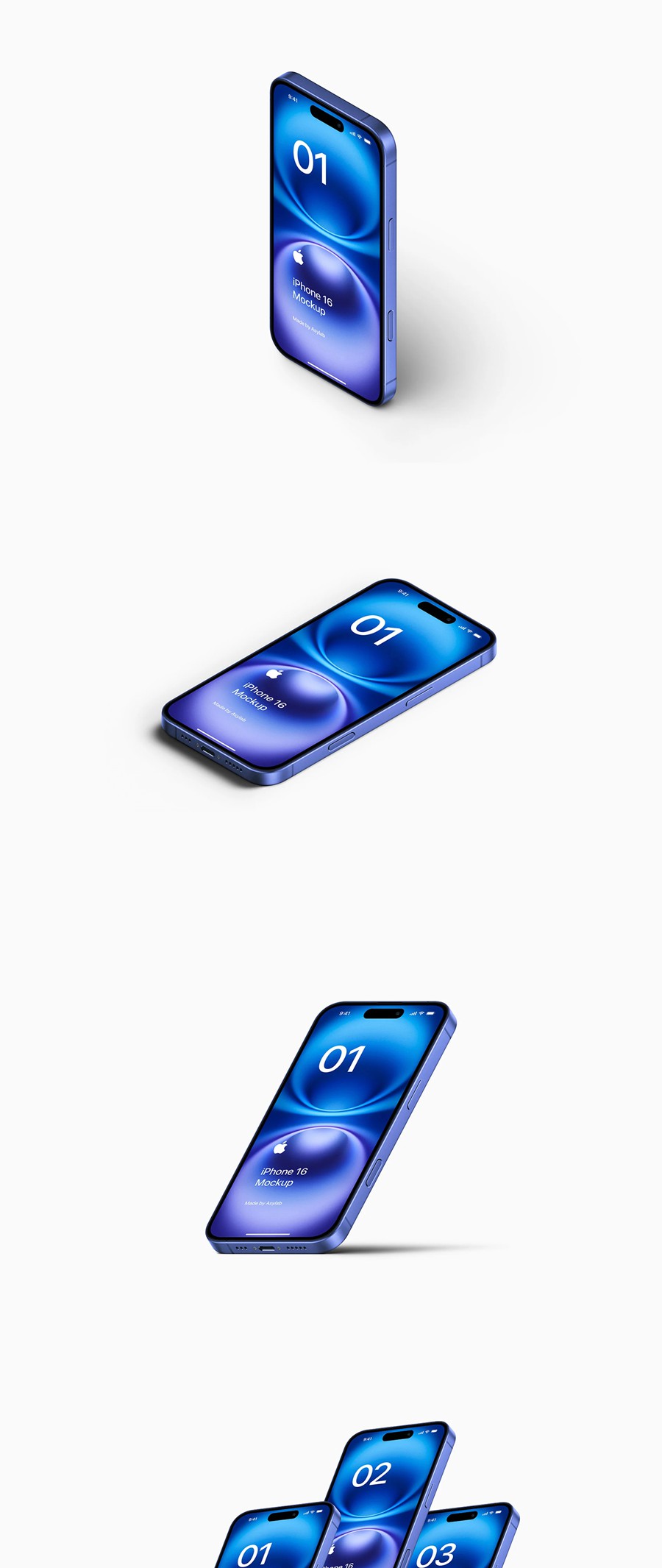 24款苹果iPhone 16手机UI界面设计展示效果图PS贴图样机模板素材 iPhone 16 – 24 Mockups Scenes 样机素材 sucaiwan.com