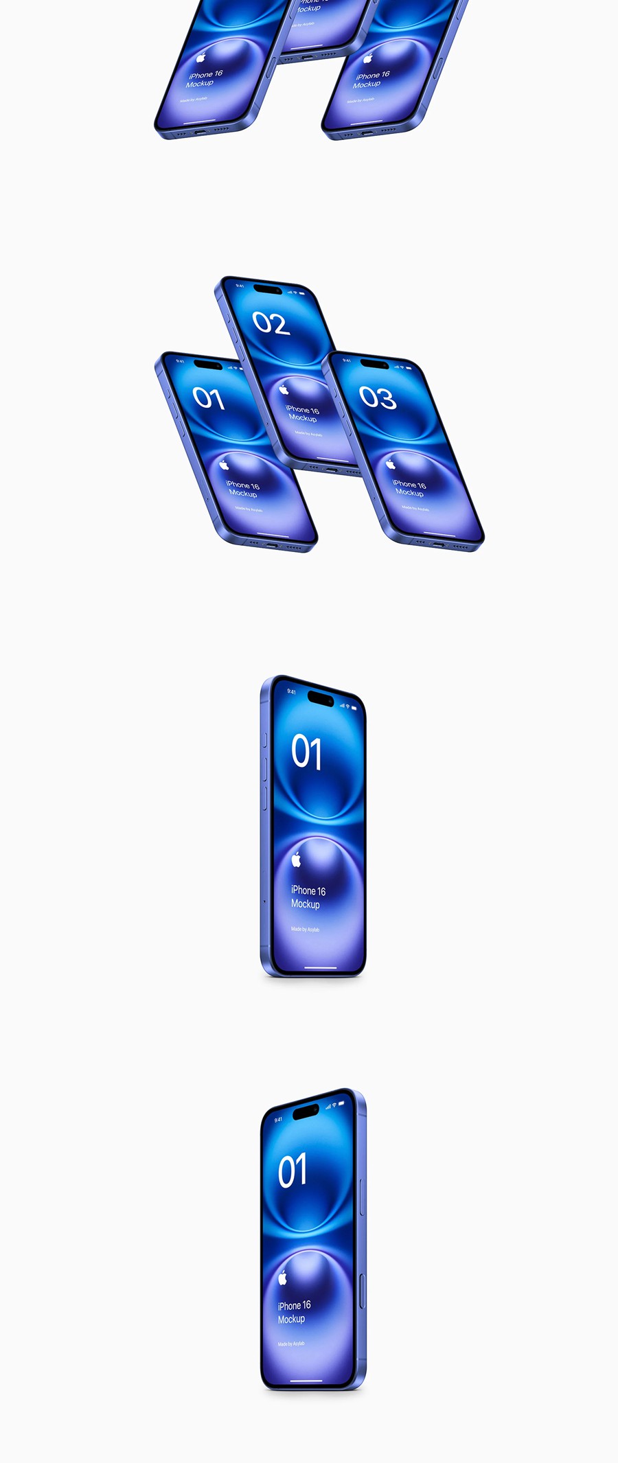 24款苹果iPhone 16手机UI界面设计展示效果图PS贴图样机模板素材 iPhone 16 – 24 Mockups Scenes 样机素材 sucaiwan.com