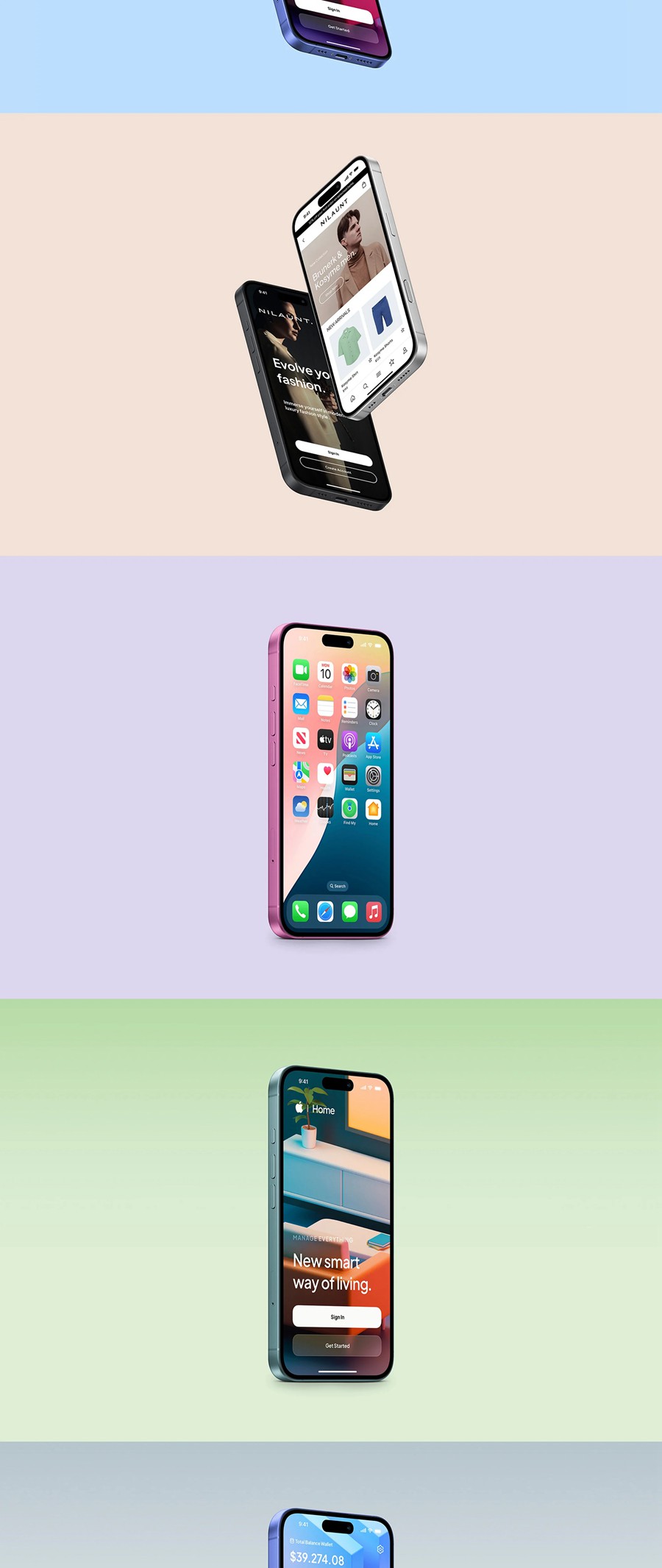 24款苹果iPhone 16手机UI界面设计展示效果图PS贴图样机模板素材 iPhone 16 – 24 Mockups Scenes 样机素材 sucaiwan.com