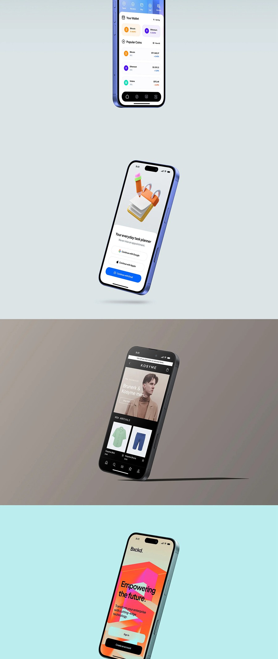 24款苹果iPhone 16手机UI界面设计展示效果图PS贴图样机模板素材 iPhone 16 – 24 Mockups Scenes 样机素材 sucaiwan.com