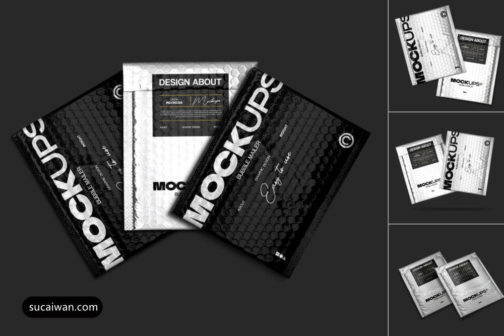 黑化风邮件快递气泡包装袋贴纸标签设计展示效果图PSD样机模板素材 Bubble Maller Packaging Mockup 样机素材 第1张-素材湾丨精选海外优质设计素材资源 黑化风邮件快递气泡包装袋贴纸标签设计展示效果图PSD样机模板素材 Bubble Maller Packaging Mockup 样机素材 sucaiwan.com