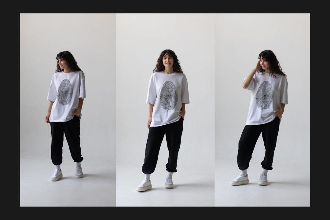 9款都市风女士超大半袖上衣T恤LOGO印花图案设计效果图展示贴图PSD样机模板源文件 T-Shirt Mock-Up Set 样机素材 sucaiwan.com