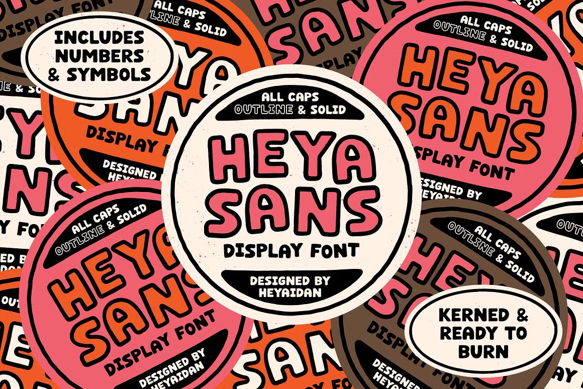 HEYA Sans | All Caps Display Font 趣味海报T恤插图贴纸设计装饰无衬线字体 设计素材 第1张-素材湾丨精选海外优质设计素材资源 HEYA Sans | All Caps Display Font 趣味海报T恤插图贴纸设计装饰无衬线字体 设计素材 sucaiwan.com