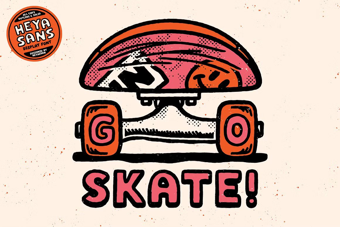 HEYA Sans | All Caps Display Font 趣味海报T恤插图贴纸设计装饰无衬线字体 设计素材 第2张-素材湾丨精选海外优质设计素材资源 HEYA Sans | All Caps Display Font 趣味海报T恤插图贴纸设计装饰无衬线字体 设计素材 sucaiwan.com