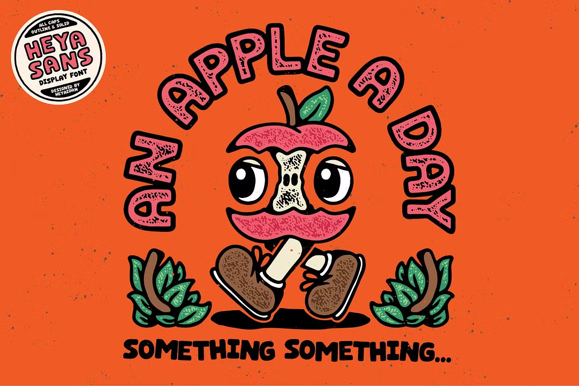 HEYA Sans | All Caps Display Font 趣味海报T恤插图贴纸设计装饰无衬线字体 设计素材 第3张-素材湾丨精选海外优质设计素材资源 HEYA Sans | All Caps Display Font 趣味海报T恤插图贴纸设计装饰无衬线字体 设计素材 sucaiwan.com