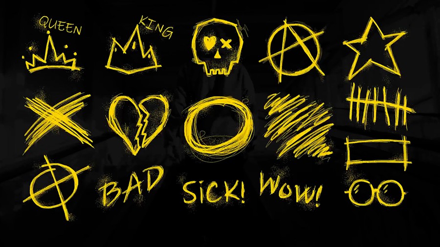 4K前卫酷炫摇滚街头手绘涂鸦动画元素AE模板Grunge Scribbles 影视音频 sucaiwan.com