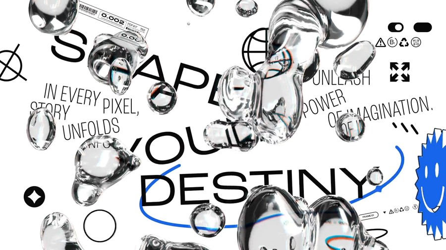 4K时尚3D液体玻璃Y2K元素视频开场转场过渡背景无缝循环动画套件AE模板 影视音频 sucaiwan.com