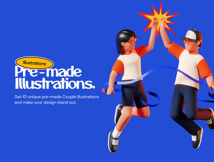 50+款卡通趣味创意多角度姿势青年男女人物3D插图图标设计Blender/PNG格式素材 3D Character Poses 图标素材 第4张-素材湾丨精选海外优质设计素材资源 50+款卡通趣味创意多角度姿势青年男女人物3D插图图标设计Blender/PNG格式素材 3D Character Poses 图标素材 sucaiwan.com