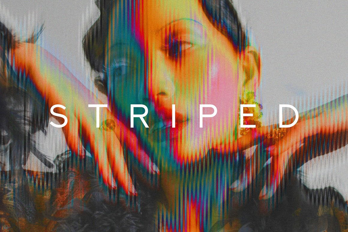 模糊迷幻酸性条纹照片效果ps特效滤镜样机 Acid Striped Photo Effect 插件预设 第1张-素材湾丨精选海外优质设计素材资源 模糊迷幻酸性条纹照片效果ps特效滤镜样机 Acid Striped Photo Effect 插件预设 sucaiwan.com