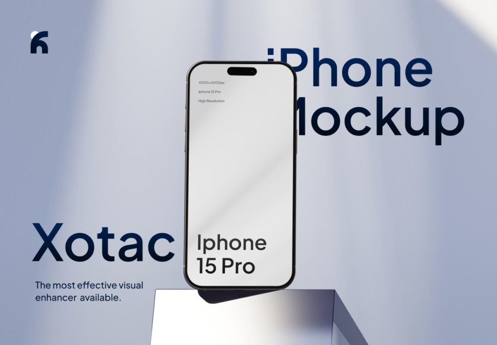 现代极简工业风UI界面设计展示苹果iPhone 15 Pro贴图PSD样机模板素材 Xotac – iPhone 15 Pro Minimalist Mockups 设计素材 第1张-素材湾丨精选海外优质设计素材资源 现代极简工业风UI界面设计展示苹果iPhone 15 Pro贴图PSD样机模板素材 Xotac – iPhone 15 Pro Minimalist Mockups 设计素材 sucaiwan.com
