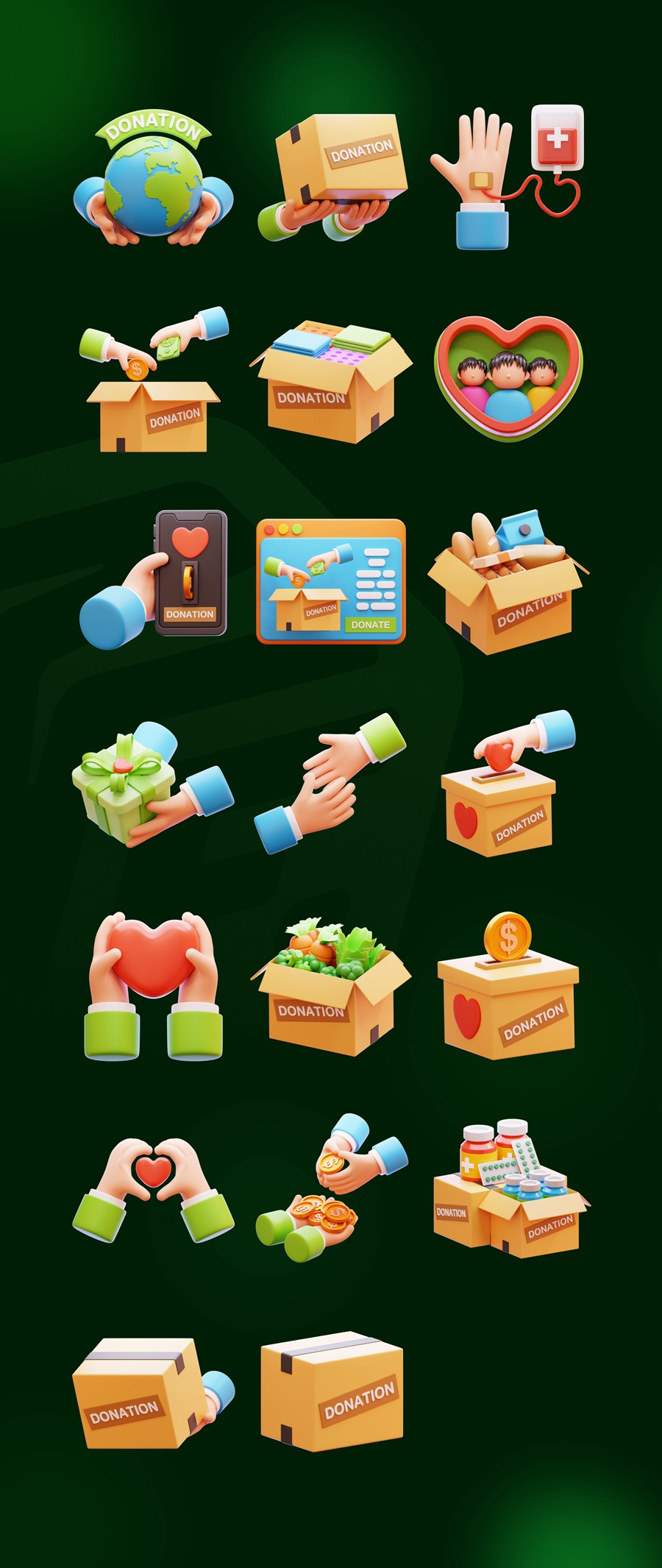 20款爱心捐助救灾慈善捐赠3D立体图标Iocns设计Blender/PNG/FBX格式素材 Charity & Donations 3D Icon Set 图标素材 第5张-素材湾丨精选海外优质设计素材资源 20款爱心捐助救灾慈善捐赠3D立体图标Iocns设计Blender/PNG/FBX格式素材 Charity & Donations 3D Icon Set 图标素材 sucaiwan.com