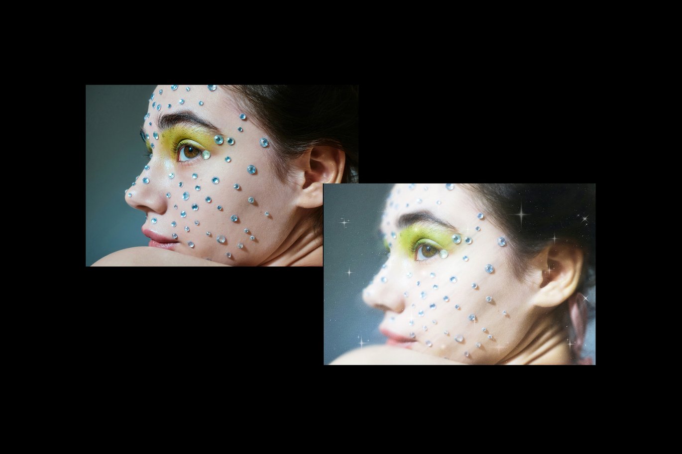 复古胶片颗粒Y2K梦幻朦胧星芒闪耀图片叠加滤镜PSD特效样机Dreamy Sparkle Photo Effect 插件预设 sucaiwan.com